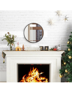 Espejo Redondo 45.72 cm BEAUTYPEAK con Marco de Aluminio Negro 2