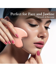 Masajeador Gua Sha Facial BESKAR Acero Inoxidable Rosa 5.5cm 2