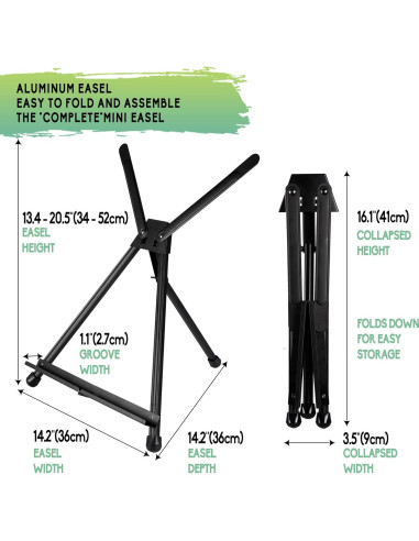 Caballete de Aluminio CONDA Plegable Ajustable 38.1-53.3 cm