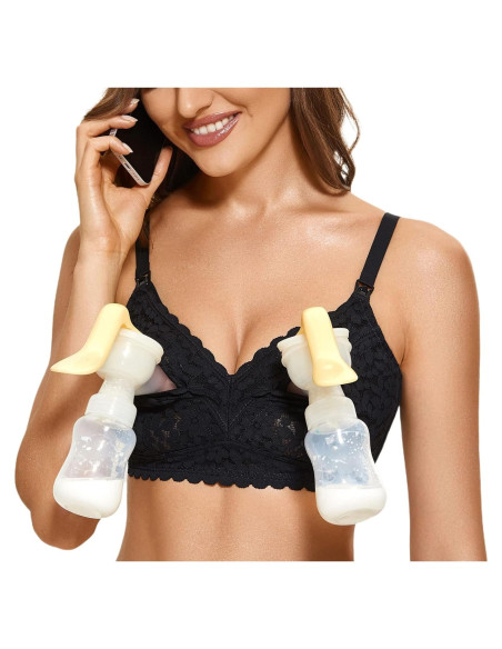 Sostenedor de Lactancia Momanda A113 con Encaje Negro 32B Sostenedor de Lactancia Momanda A113 con Encaje Negro 32B
