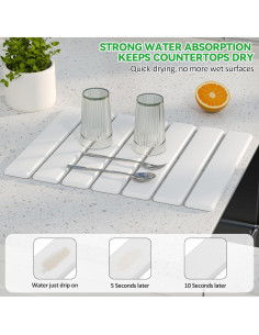Alfombrilla de Secado de Platos SOSMAR 40x30 cm Diatomácea 2