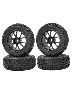 Juego de Llantas y Neumáticos Rally 1:10 LAFEINA Negro