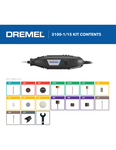 Dremel 3100 Kit Herramienta Rotativa 16 Piezas Velocidad Variable