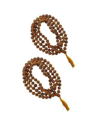 Mala de Rudraksha 108+1 Cuentas NAISHA 8 mm para Meditación