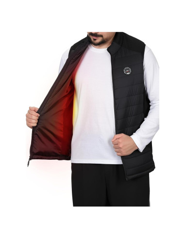 Chaleco Térmico Calentado KEMIMOTO para Hombres y Mujeres - Negro