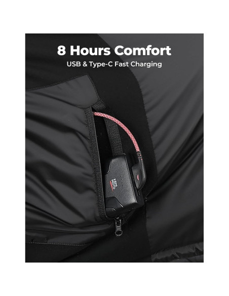 Chaleco Térmico Calentado KEMIMOTO para Hombres y Mujeres - Negro