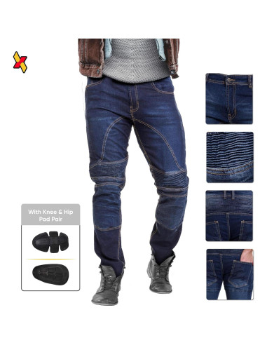 Pantalones de Motocicleta Juicy Trendz con Almohadillas 36W x 86L