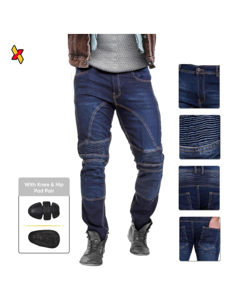 Pantalones de Motocicleta Juicy Trendz con Almohadillas 36W x 86L