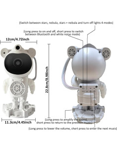 Proyector Galáctico Astronauta MEIBEST con Bluetooth y Ruido Blanco 2