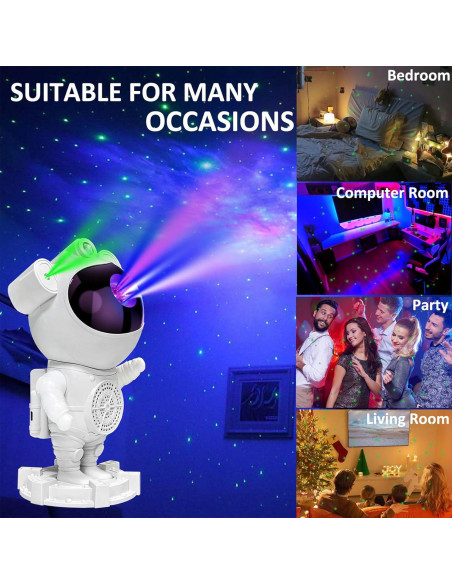Proyector Galáctico Astronauta MEIBEST con Bluetooth y Ruido Blanco