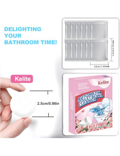Tabletas Limpiadoras de Inodoro KELITE 12 Paquetes Blanqueador 2