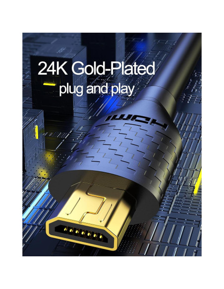 Cable Micro HDMI a HDMI 4K 60Hz Jahobet 1.01m para Raspberry Pi