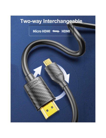 Cable Micro HDMI a HDMI 4K 60Hz Jahobet 1.01m para Raspberry Pi