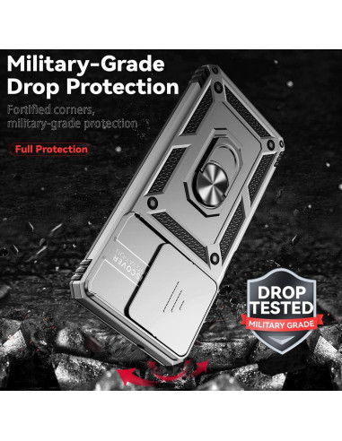 Funda AYMECL para Moto G Power 2025 con Soporte 360 Plata