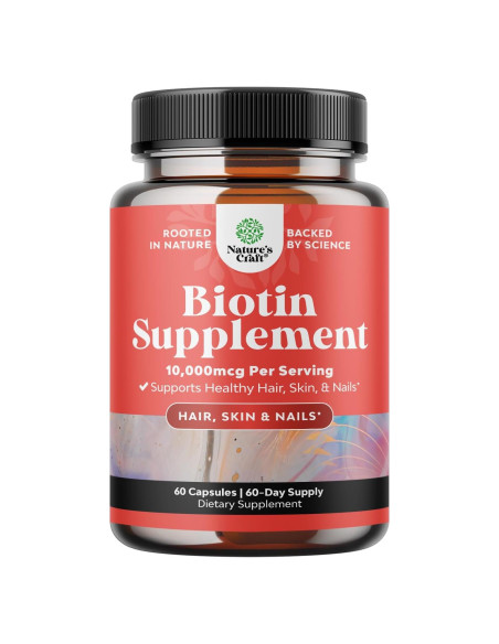 Biotina Pura 10000 mcg Natures Craft - Suplemento Cabello y Piel Biotina Pura 10000 mcg Natures Craft - Suplemento Cabello y Piel