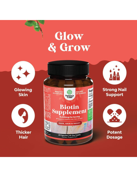 Biotina Pura 10000 mcg Natures Craft - Suplemento Cabello y Piel Biotina Pura 10000 mcg Natures Craft - Suplemento Cabello y Piel