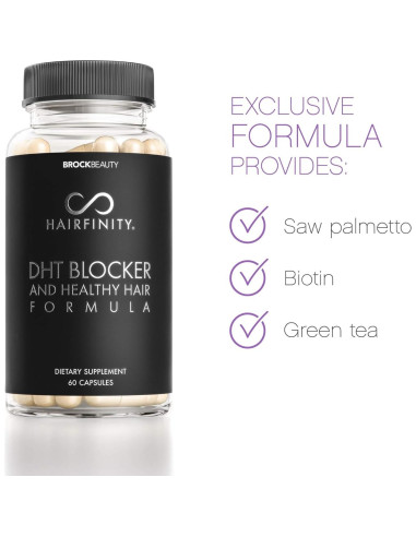 Suplemento Hairfinity Bloqueador DHT - 60 Cápsulas Veganas