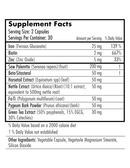 Suplemento Hairfinity Bloqueador DHT - 60 Cápsulas Veganas