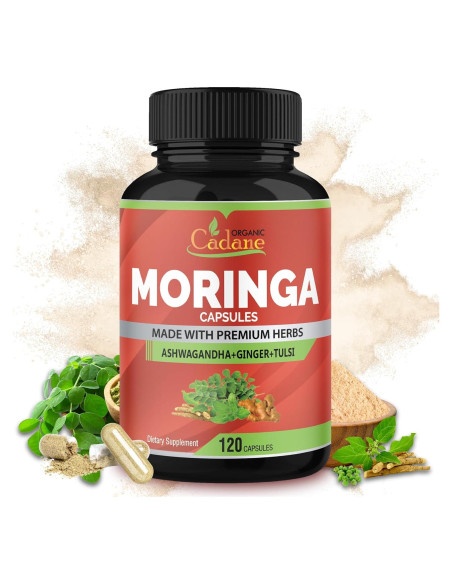 Cápsulas de Moringa Orgánica Cadane 120 unidades - Suplemento Inmunológico