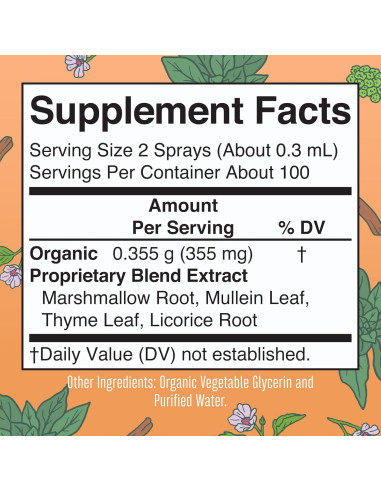 Spray Orgánico para la Garganta MaryRuth 30 ml | 4 Hierbas