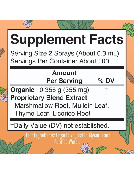 Spray Orgánico para la Garganta MaryRuth 30 ml | 4 Hierbas