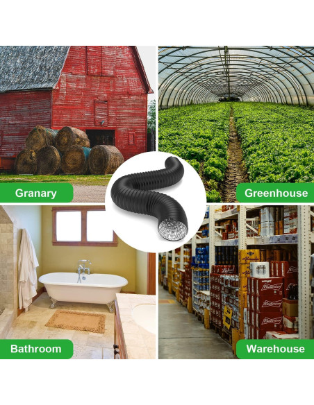 Conducto Flexible de Aluminio iPower 20 cm x 7.62 m HVAC