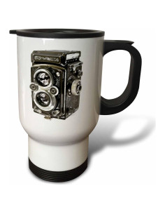 Taza de Viaje Acero Inoxidable 3dRose Vintage Cámara Reflex 396 ml