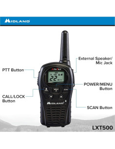 Radios de Dos Vías Midland LXT500VP3 - Paquete de 4 2