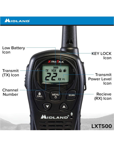 Radios de Dos Vías Midland LXT500VP3 - Paquete de 4