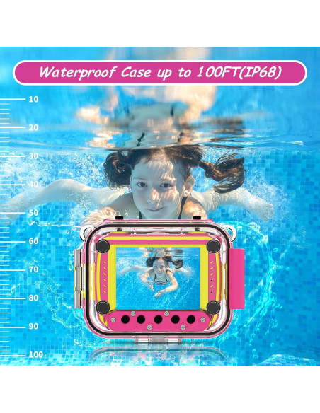 Cámara Submarina Ourlife Rosa 1080P para Niños 3-12 Años