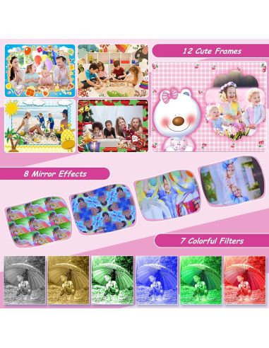 Cámara Submarina Ourlife Rosa 1080P para Niños 3-12 Años