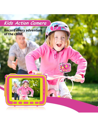 Cámara Submarina Ourlife Rosa 1080P para Niños 3-12 Años