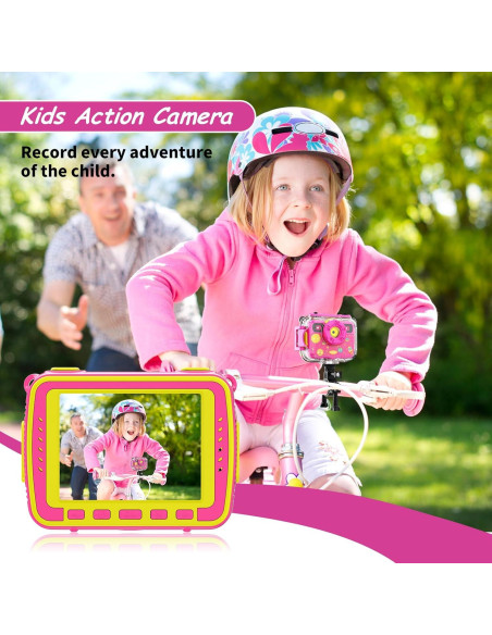 Cámara Submarina Ourlife Rosa 1080P para Niños 3-12 Años