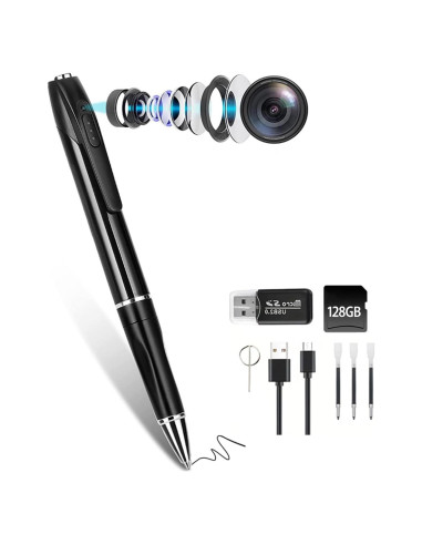 Cámara de bolígrafo Tak Shing W8 128GB 1080P HD grabadora