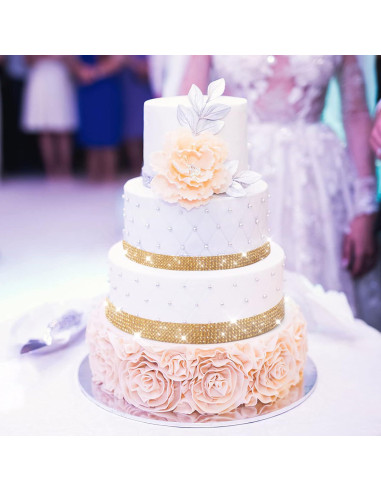 Cinta de Rhinestone Autoadhesiva Grande&Sueño 1.3 cm x 3 m Dorado