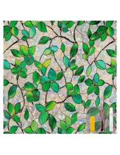 Película de Privacidad para Ventanas COUNTEWOL 44.5x200cm Verde