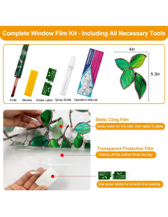 Película de Privacidad para Ventanas COUNTEWOL 44.5x200cm Verde 2