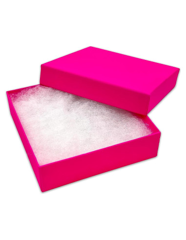 Cajas de Cartón Rellenas de Algodón Kraft - Fucsia Neón - 25 Unidades