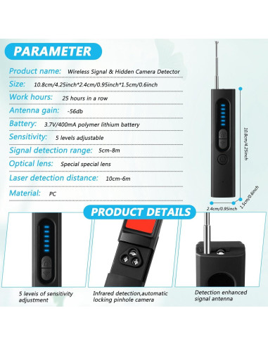 Detector de Cámaras Ocultas y Dispositivos de Escucha - LTDNB