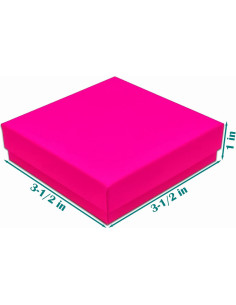 Cajas de Cartón Rellenas de Algodón Kraft - Fucsia Neón - 25 Unidades 2