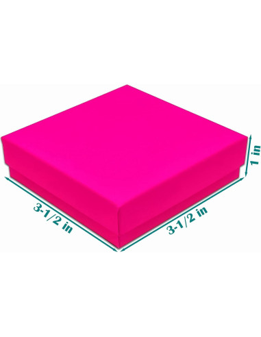 Cajas de Cartón Rellenas de Algodón Kraft - Fucsia Neón - 25 Unidades