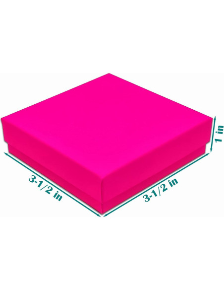 Cajas de Cartón Rellenas de Algodón Kraft - Fucsia Neón - 25 Unidades
