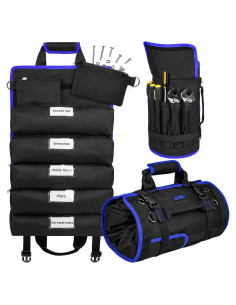 Bolsa de Herramientas Enrollable LEFOR-Z 13 Bolsillos Negra/Azul
