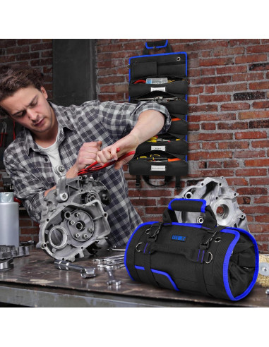 Bolsa de Herramientas Enrollable LEFOR-Z 13 Bolsillos Negra/Azul