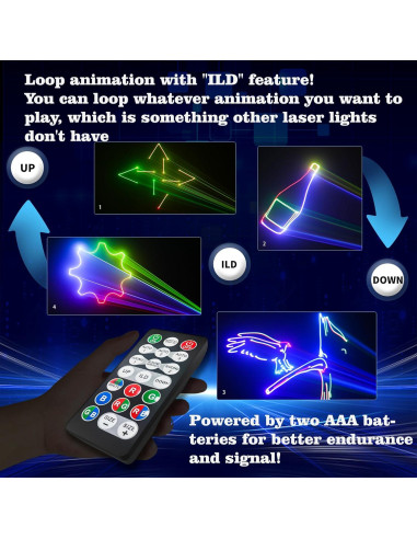 Luces Láser DJ SALA LM-003 Proyector RGB 3D para Fiesta