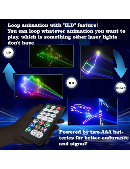 Luces Láser DJ SALA LM-003 Proyector RGB 3D para Fiesta