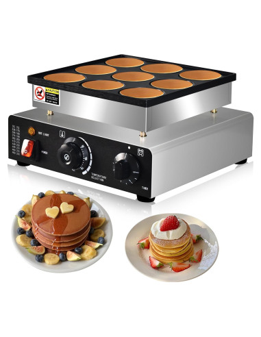 Mini Máquina de Pancakes AEYDJXMER 9 Huecos 950W Acero Inoxidable