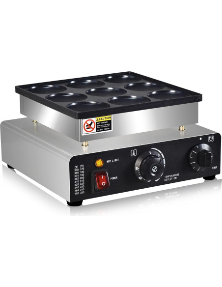 Mini Máquina de Pancakes AEYDJXMER 9 Huecos 950W Acero Inoxidable