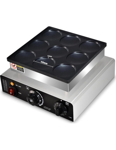 Mini Máquina de Pancakes AEYDJXMER 9 Huecos 950W Acero Inoxidable
