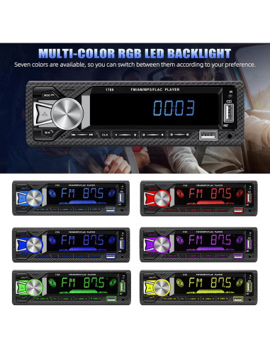 Receptor de Audio para Coche AMprime A3100US5 Bluetooth MP3